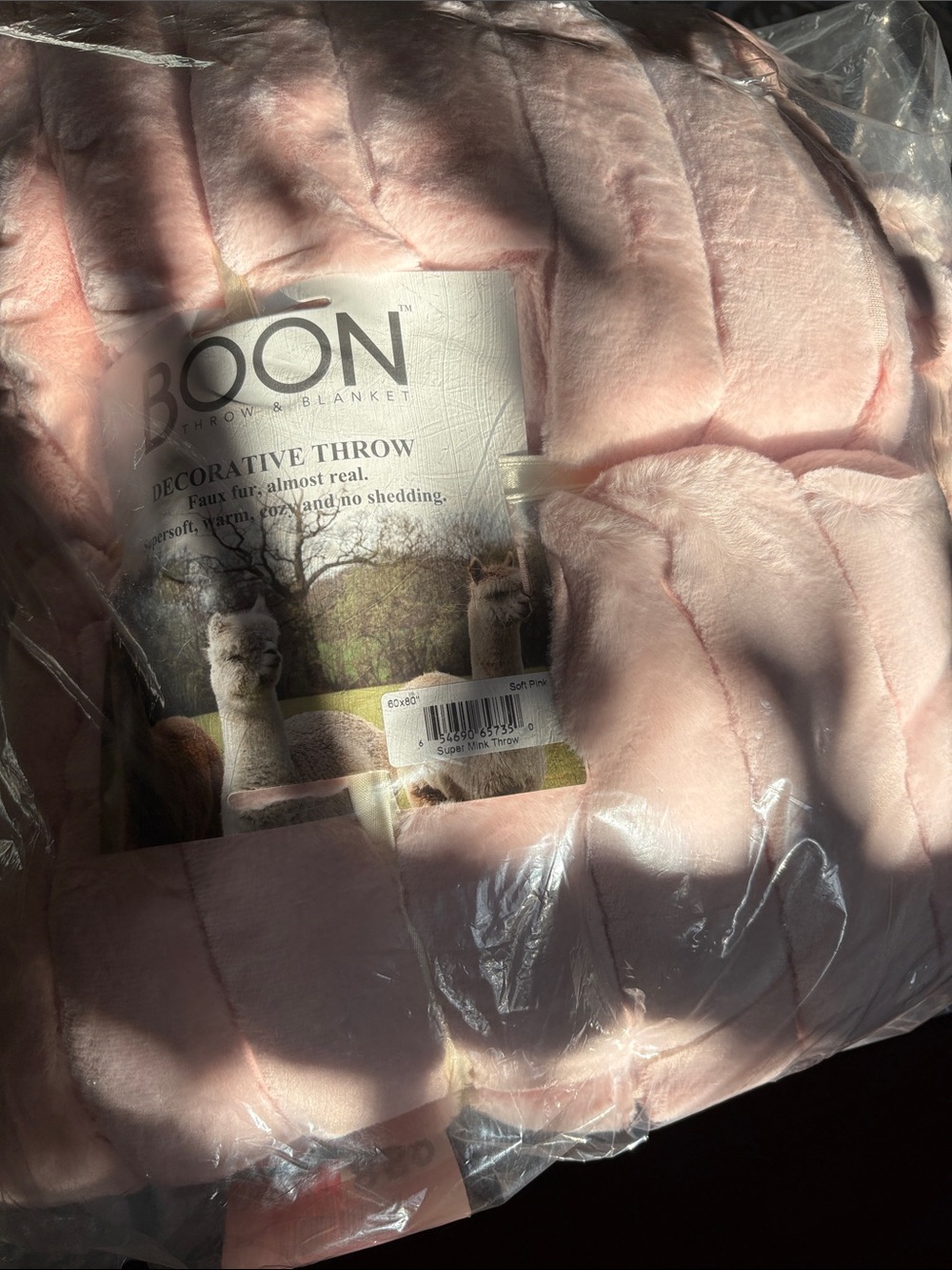 Boon Decorative Throw Blanket - Blush Pink